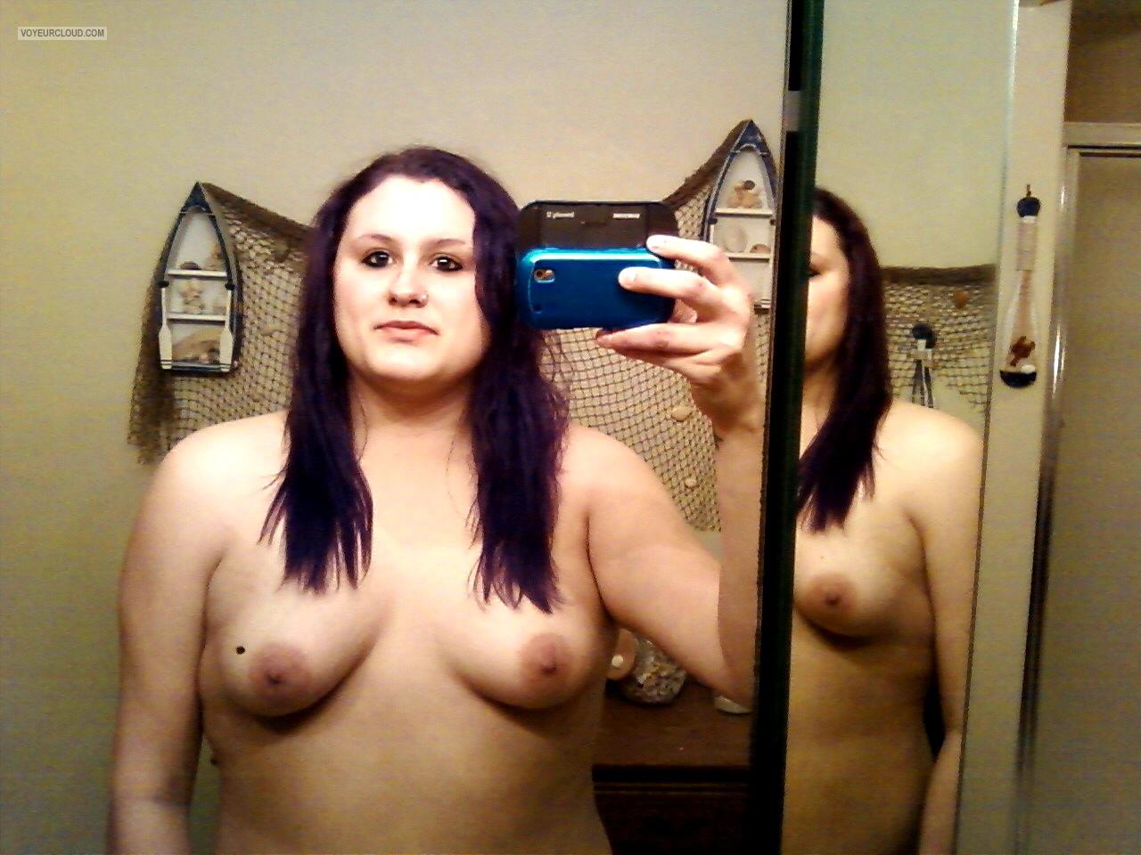 Tit Flash: My Small Tits (Selfie) - Topless Sarah from United States